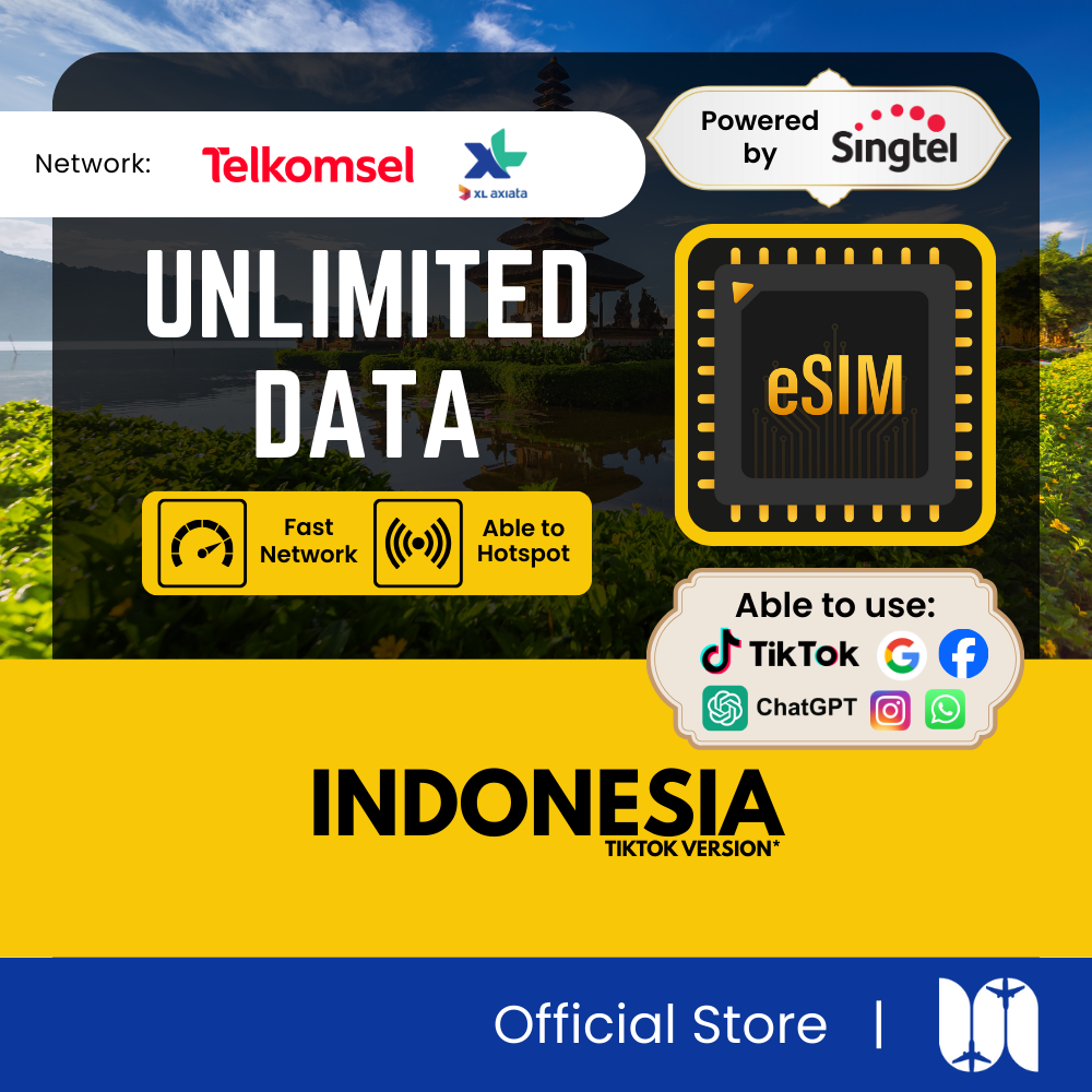 Indonesia eSIM - 5G Speed - Support TikTok